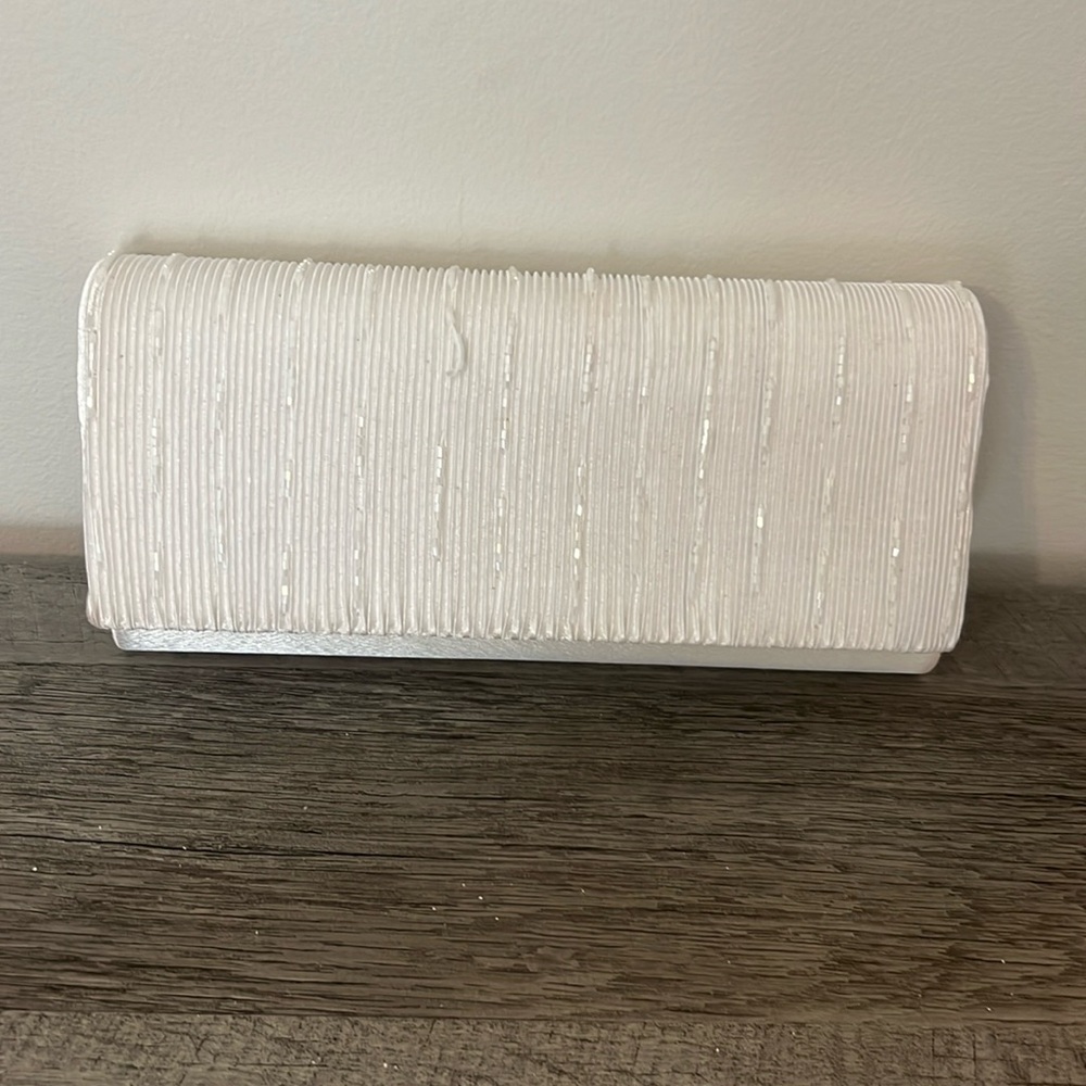 Women Evening Clutche Wedding Party Handbag Clutch Purse-white color